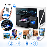 Printer UV Flatbed A4 Operasi Dua Sisi, Mini Desktop dengan Pengeringan LED UV untuk Pencetakan Kustom Casing Ponsel dan Koin yang Praktis