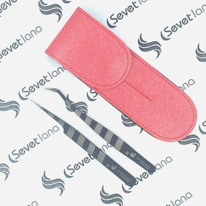 Vente chaude Professionnel Brillant En Acier Inoxydable Cils Pince À Épiler Ensemble Logo Personnalisé Pochette Meilleur Extension De Cils Pince À Épiler Cas - Product Image 6