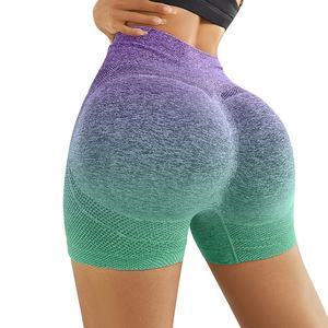 Short sans couture au Design dégradé de Sublimation, soutien personnalisé, taille haute, anti-transpiration, pour femmes, yoga, culotte athlétique - Product Image 5