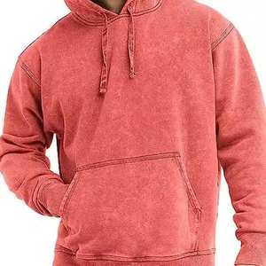 Sudadera con Capucha Ligera y Transpirable de Mezcla de Algodón Suave para Invierno, con Lavado Ácido, Aspecto Teñido Vintage, Estilo Urbano Ecológico Digital - Product Image 3