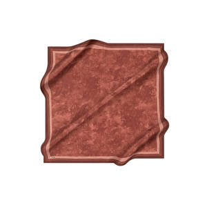 Écharpe carrée en crêpe de soie satinée avec motif brossé aux couleurs de carreaux - Product Image 2