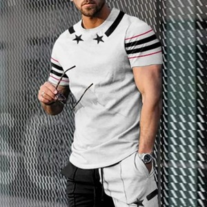 Ropa de hombre chándal camiseta + Pantalones largos conjuntos de 2 piezas traje de Jogger 3D impreso verano manga corta hombres trajes Casuales - Product Image 2