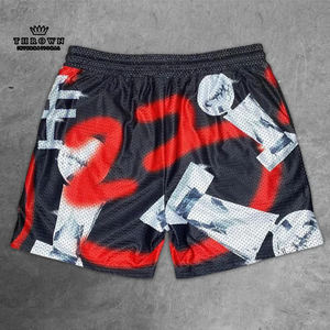 Pantalones Cortos Mash con Logotipo Personalizado, Novedad 2024, Antiencogimiento, Precio al por Mayor, OEM, Estampado por Sublimación, Estilo Hip Hop - Product Image 4