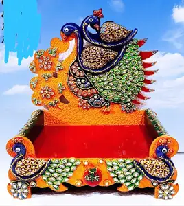 Acheter Temple en bois de teck Puja Mandir pour la maison artisanat Pooja Mandir avec double porte traditionnelle finition Antique Temple pour la maison - Product Image 1