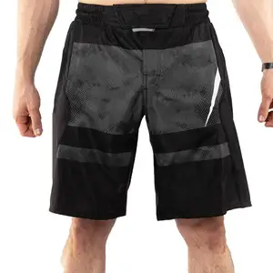 กางเกง MMA แบบ unisex สำหรับสกรีนลาย ขายส่ง กางเกงชกมวยสั่งทำพิเศษ ผ้าโพลีเอสเตอร์ผสมสแปนเด็กซ์ แห้งเร็ว ระบายอากาศได้ดี - Product Image 1