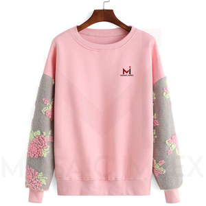 Mosaic Impex alta calidad logotipo personalizado mangas holgadas mujeres sudaderas cuello redondo bordado señoras ropa Casual sudaderas - Product Image 6