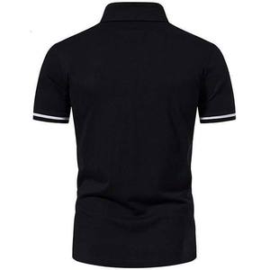 เสื้อโปโลผ้าฝ้ายสำหรับผู้ชายไซส์ใหญ่พิเศษดีไซน์โลโก้ตามสั่งระบายอากาศได้ครึ่งแขน - Product Image 3