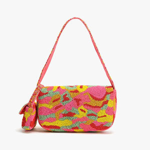 <b>White</b> Beaded Cotton Classic Customizable Luxury Women's Evening <b>Clutch</b> <b>Bags</b> for Party - Product Image 1