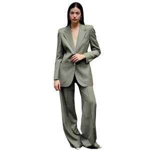 Camisa y pantalones elegantes de alta moda para mujer Euphony de cintura media con estilo minimalista para el verano - Product Image 1