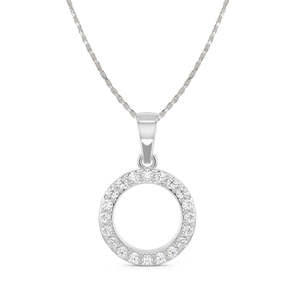 Collar con Colgante de Círculo de la Vida en Plata de Ley 925 CLARA, Chapado en Rodio con Circonita, Joyería Moderna en Oro Rosa para Compromiso - Product Image 1