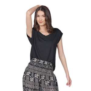 Napat Clothing T-shirt à manches courtes et col large pour femme prêt à expédier SH0179-07 - Product Image 1