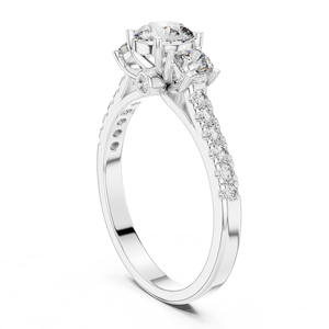 14K Solid Gold Lab Diamond Engagement <b>Ring</b> Vintage Inspired Round Cut Diamond Cluster for <b>Wedding</b> Occasions - Product Image 5