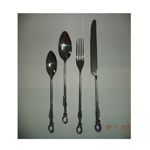 Nouveau design ensemble de couverts en vrac couteau en argent en vrac cuillère fourchette poignée arrondie en acier inoxydable Restaurant hôtel ensemble de couverts en argent - Product Image 6