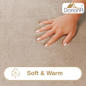 Tapis rectangulaire moderne DarianA Furr en fourrure douce et dense, écologique, lavable en machine, couleur unie, antidérapant, en polyester - Product Image 6