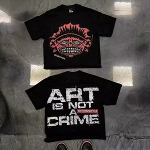 T-shirt à manches courtes pour homme, imprimé monstre de dessin animé, col rond, coupe classique, style streetwear, tissu jersey 100% coton - Product Image 3