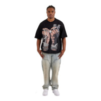 T-shirts pour hommes 100 % coton de haute qualité, streetwear personnalisé, vintage, imprimé en relief, motif étoile, design vierge, position du logo sur le devant, livraison rapide