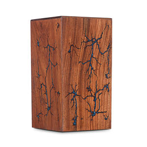 Elegant Rose Wooden and Lichtenberg Blue Resin Urn <b>Box</b> - Handcrafted <b>Memorial</b> Keepsake Cremation Urn for Human Ashes Wooden Urn - Product Image 2