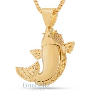 Utsurimono Koi Fish collar 14K oro helado Hip Hop colgante para hombres símbolo de equilibrio y fuerza joyería ostentosa de lujo - Product Image 2