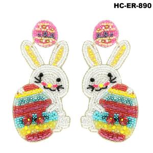 ต่างหูลูกปัดรูปกระต่ายกระต่ายสำหรับเด็กผู้หญิงและผู้หญิงงานฝีมือที่มีสีสัน - Product Image 3