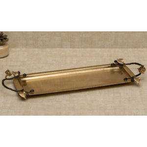 Bandeja de catering para restaurante de Hotel, bandeja para servir galletas y aperitivos, bandeja moderna de Metal de gran tamaño con mango Floral - Product Image 4