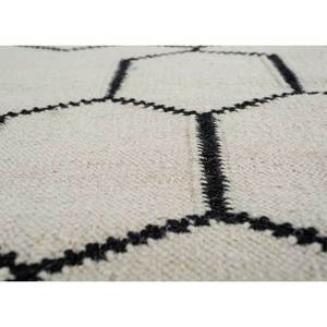 Indusbar Ivory Flat Weaves <b>Wool</b> Rugs Organic Cotton Geometric Jacquard Rectangle Hallway Room Jute Rug-Model Teens' Home - Product Image 3