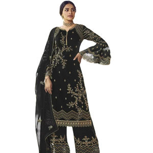 Trajes de 3 piezas bordados de estilo moderno de tela Georgette de imitación de alta calidad hechos a pedido 2025 disponibles a precio mayorista - Product Image 1