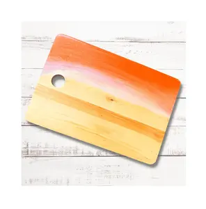 Planche à découper en bois de résine orange la plus vendue planche à découper en fromage à salade de légumes et de fruits planche de service décorative à vendre - Product Image 1