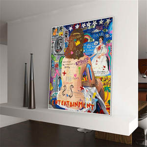 Pintura Pop Art <span class=keywords><strong>de</strong></span> grafiti para mujer, pintura sobre lienzo <span class=keywords><strong>de</strong></span> chica medio desnuda, pinturas modernas sobre lienzo - Product Image 3