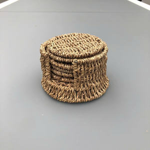 Ensemble de dessous-de-verre en jonc de mer tissé à la main, dessous-de-verre en osier naturel, dessous-de-verre écologiques, décoration rustique bohème pour la maison, style de table à manger - Product Image 1