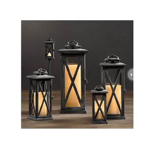 Linterna de vela de metal estilo granja con mango resistente para acampar al aire libre patio jardín balcón y decoración festiva elegante - Product Image 4