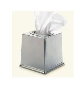 Caja de pañuelos pulida de metal de calidad superior Caja de pañuelos de forma cuadrada de diseño moderno Juego de 2 - Product Image 3