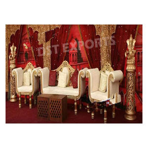 Boda asiática, muebles de oro blanco a la venta, chaise italiano de boda moderno con sillas, chaise de diseñador de boda real con sillas - Product Image 6