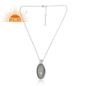 Collar con Colgante de Piedra Preciosa de Fluorita Natural en Plata de Ley Oxidada de la Mejor Calidad Hecha a Mano, Fabricante de Joyería Personalizada - Product Image 2