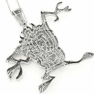 14K dos tonos chapado en oro 3.30Ct corte redondo Real Moissanite conejito colgante de dibujos animados para fiestas - Product Image 2