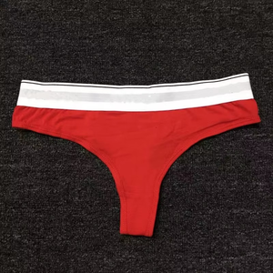 Culottes string en pur coton pour femmes, respirantes, tricotées, avec larges bords blancs, antibactériennes, sportives, élégantes et confortables - Product Image 2