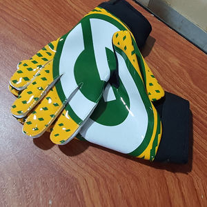 Derniers gants de football anti-boulochage vêtements de football sécurité gardien de but récepteur gants véritable latex allemand collant paume gants - Product Image 5