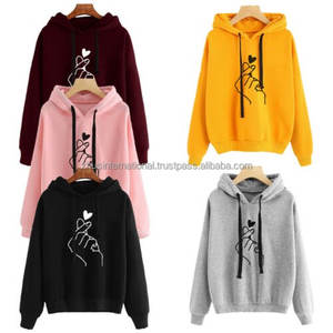 Sudadera con capucha personalizada de alta calidad para hombre y mujer, ropa deportiva Unisex de talla grande con estampado de corazón y dedos, 100% - Product Image 5