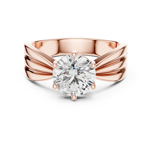 Bague de soirée en or jaune 14 carats avec diamant de laboratoire rond pour femme, idéale pour les fiançailles, certifiée IGI, bijoux fins, nouveau diamant de culture - Product Image 2