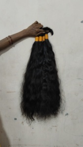 100% naturel cuticule alignée non transformé vierge 12A indien paquets de cheveux bruts vendeur en gros pour les cheveux de tressage trame - Product Image 5