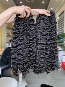 Extensions de cheveux humains bouclés eurasadiens, marque Vietnam, 100g, vente en gros, différents trames, tissées à la machine - Product Image 1