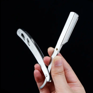 Haute qualité ANAAIF hommes pliant couteau de rasage en acier inoxydable porte-rasoir de sécurité outils de barbier professionnels pour poudre de cheveux - Product Image 6