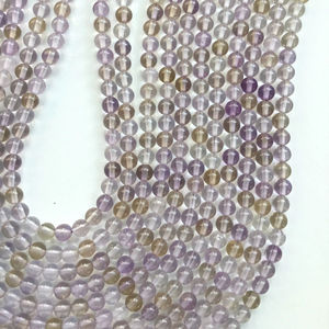 สร้อยคอพลอยลูกปัดอะเมทรินทรงกลมเรียบธรรมชาติ, ลูกปัดอะเมทรินทรงกลมเรียบสำหรับทำเครื่องประดับอัญมณีชั้นดี - Product Image 1