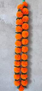 Guirnalda de caléndula de cuerdas largas Amarilla y Naranja tradicional hecha a mano, flor artificial colgante, flores decorativas para boda, OEM - Product Image 4