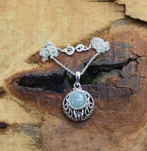 Tendencia 925 plata esterlina aguamarina piedra preciosa colgante joyería hecha a mano plata estilo bohemio colgante joyería para mujeres regalo niñas - Product Image 4