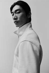 Sweat-shirt zippé d'hiver pour homme Col montant Épaule tombante Manches longues Coton Polyester Veste XL Bland Couleur blanche - Product Image 4