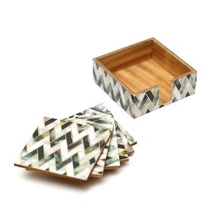 Ensemble de sous-verres en bois MDF faits à la main de qualité supérieure avec des impressions d'art champêtre, sous-verres durables pour la décoration de la maison, respectueux de l'environnement - Product Image 2
