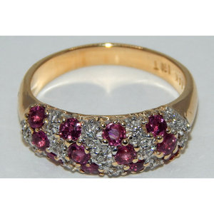 Collezione di anelli di diamanti eleganti con pavè in oro rubino e diamanti 14k - Product Image 1