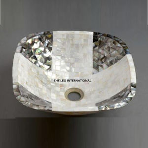 Lavabo rond en nacre écologique pour la salle de bain et les occasions de mariage. - Product Image 2