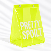 Trousse de Toilette Personnalisée en PVC Transparent Néon avec Boutons Pression, Sac Cosmétique Imperméable pour Voyage