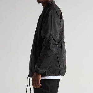 Veste coupe-vent de qualité supérieure à prix de gros, veste de coach à boutons, service OEM ODM, vestes brodées personnalisées - Product Image 3